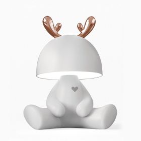 Bluetooth Speaker Rechargeable LED Eye Protection Desk Lamp (Option: White-Deer-With Bluetooth)