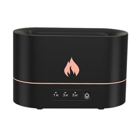 Siming Flame Aromatherapy Machine Home Bedroom Silent Atmosphere Light Humidifier Flame Diffuser Home Decor (Option: Black-USB)