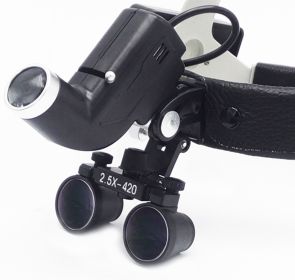Head-mounted Medical Magnifying Lens LED Spotlight (Option: Black 3,5X)